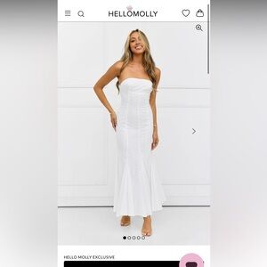 Monte Carlo Luxe Strapless Maxi Dress White - size small